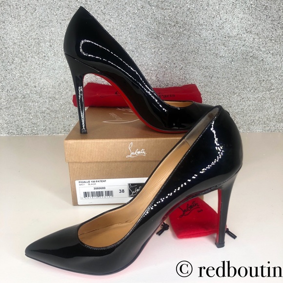 Christian Pigalle 100mm black patent pumps 38 - Picture 3 of 7